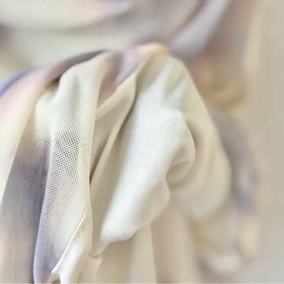 NEW | ZARA MESH PASTEL TIE DYE RUCHED CUT OUT SLEEVELESS MINI DRESS - Picture 8 of 9